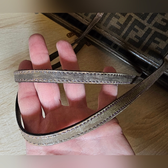 Authentic FENDI Zucca Spalmati Canvas Large Tote Shoulder Bag Purple 💜 - Picture 8 of 12